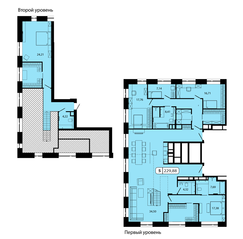 Пентхаус в Клубном доме «Долгоруковская, 25», Корпус Музыкальный, 229,9 кв. м