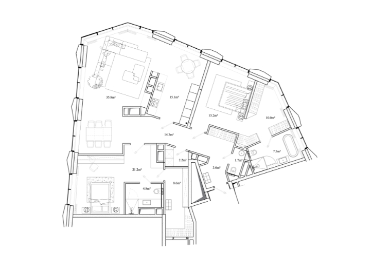 Пентхаус 1Б, Элитный дом «Chkalov», Земляной Вал ул., вл. 37, 139,5 кв.м