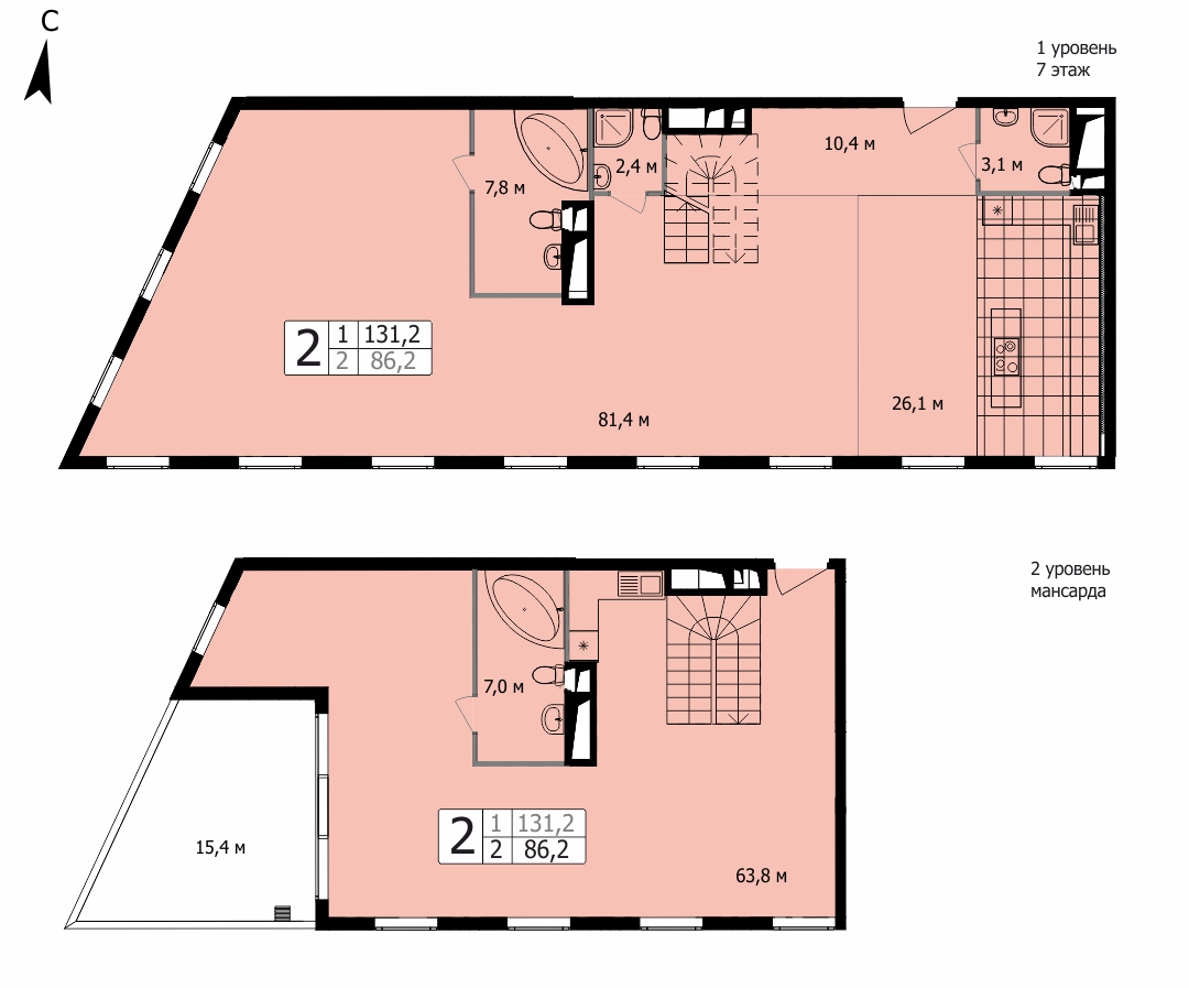 Двухуровневый пентхаус 274,4 кв. м, Серебряническая наб., вл. 7-11, ЖК «Titul» (Титул), Корпус Louidor