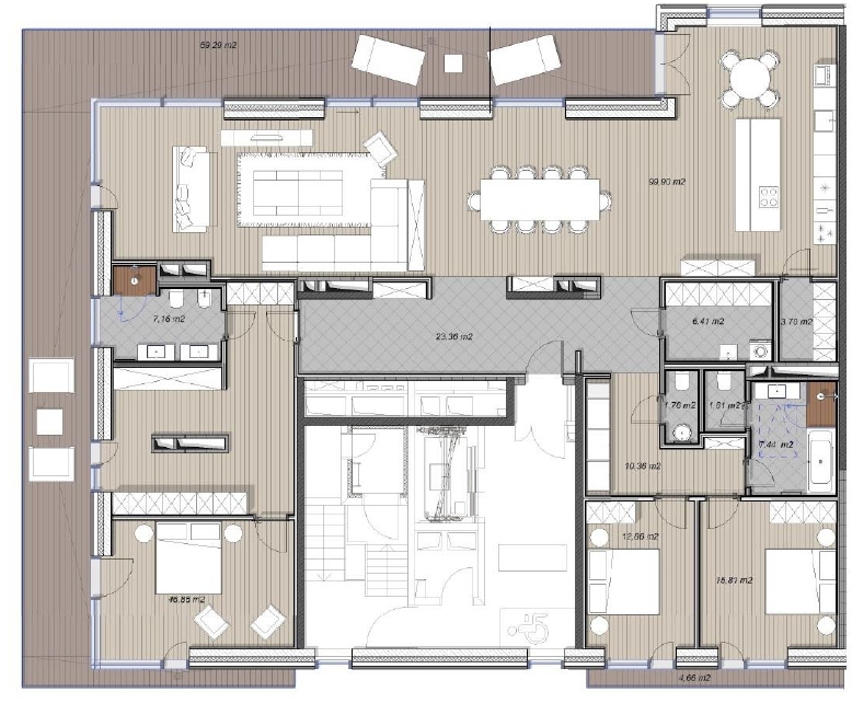Пентхаус с терассой в ЖК «Вишнёвый сад», Мосфильмовская ул., д. 1, Корпус C, 233 кв. м