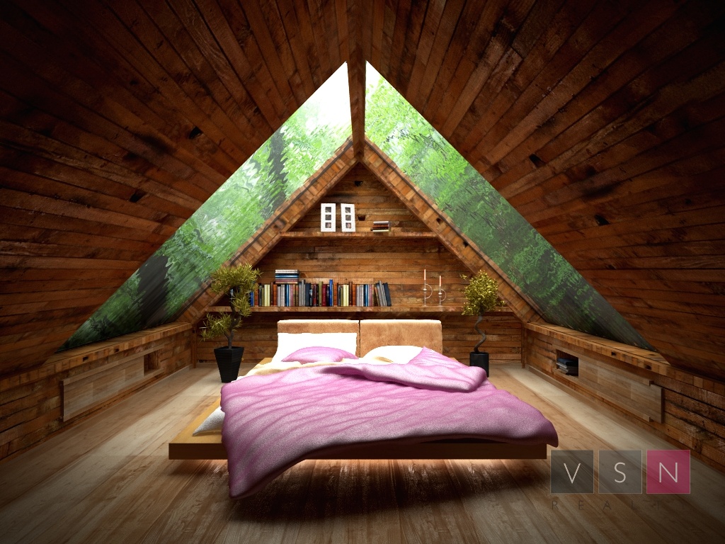 Спальня на мансарде: дизайн интерьера (14 фото)