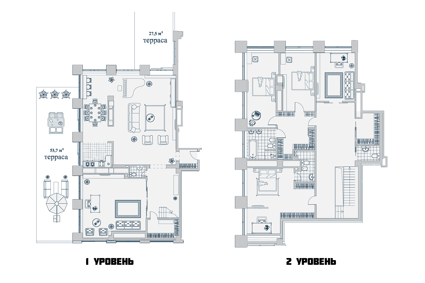 Двухуровневый пентхаус, ул. Новый Арбат, д. 32, ЖК «Звезды Арбата» 415,8 кв.м