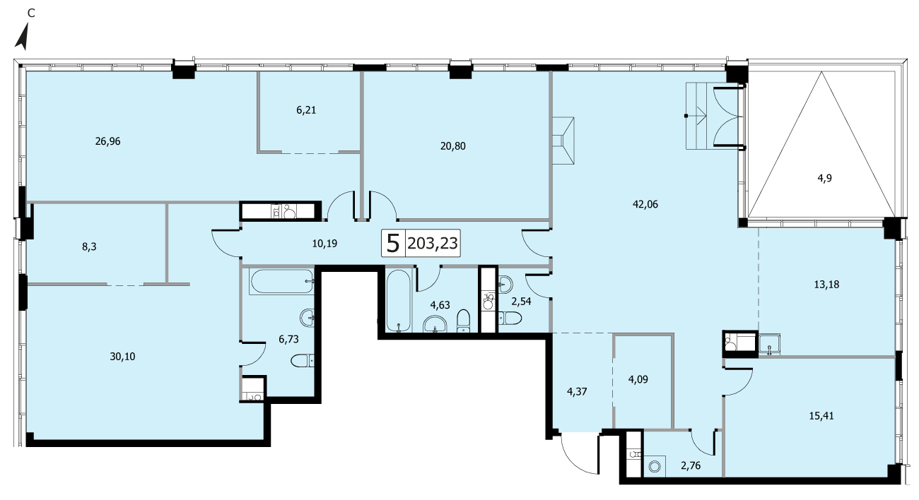 Пентхаус в ЖК «West Garden», ул. Минская, Корпус 11, 203,23 кв. м