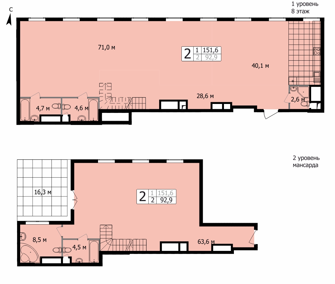 Двухуровневый пентхаус 245,4 кв. м, Серебряническая наб., вл. 7-11, ЖК «Titul» (Титул), Корпус Aureus