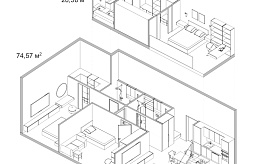 Двухуровневый пентхаус №243, Комплекс апартаментов «BAIRES», 103.1 кв.м.