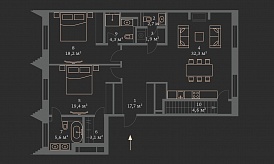 Двухуровневый пентхаус в ЖК «Большая Дмитровка IX, ул. Б. Дмитровка, 9, 120.9 кв.м.